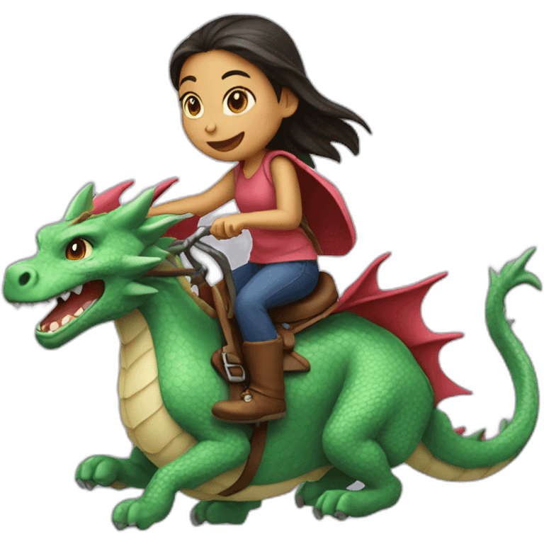 Girl Riding Dragon emoji