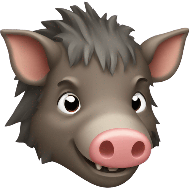 head of a smiling wildboar  emoji