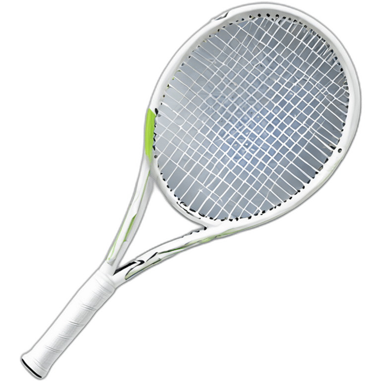 white tennis racket with white strings and Tecnifibre logo emoji