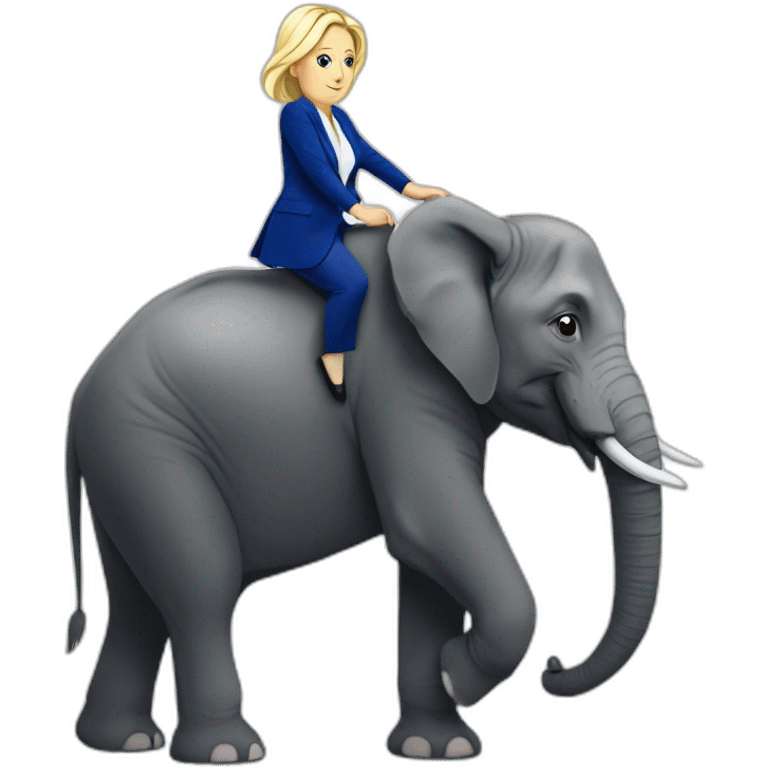 Le Pen sur un éléphant emoji