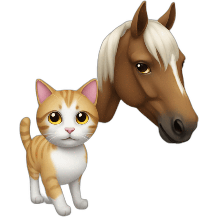 a cat above a horse emoji