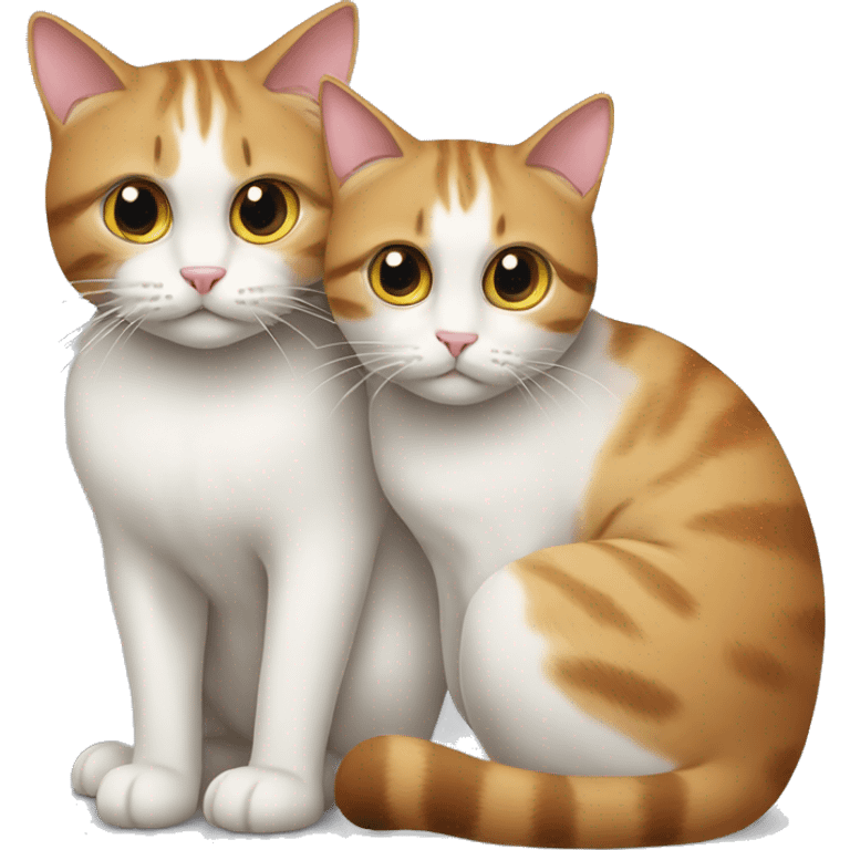 two cats have eaten too much and are sitting in an embrace emoji