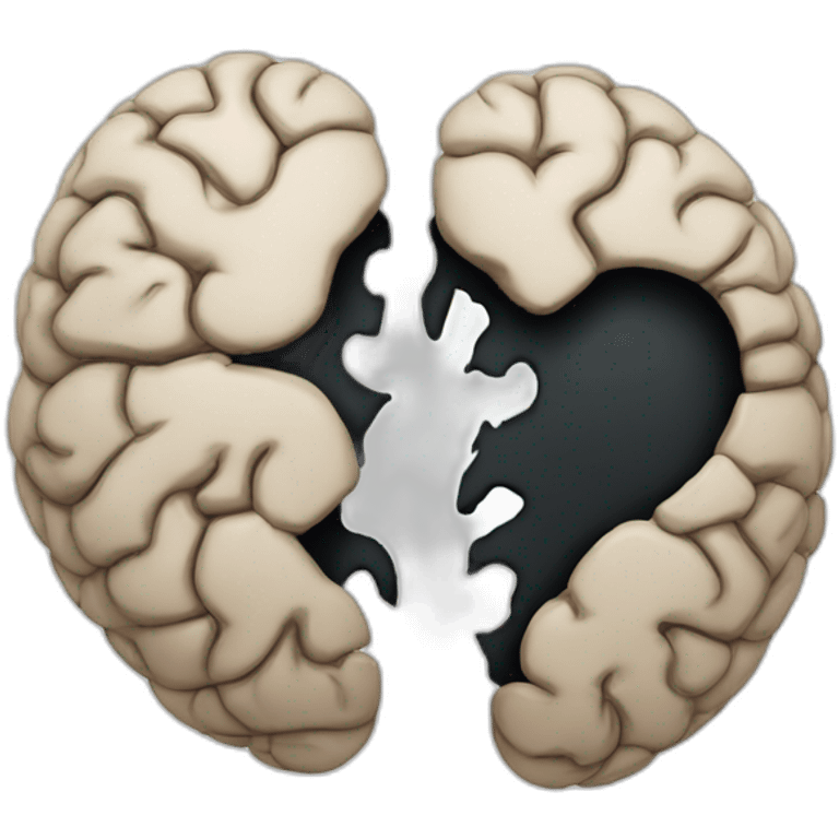 A brain with a black broken heart‌ emoji