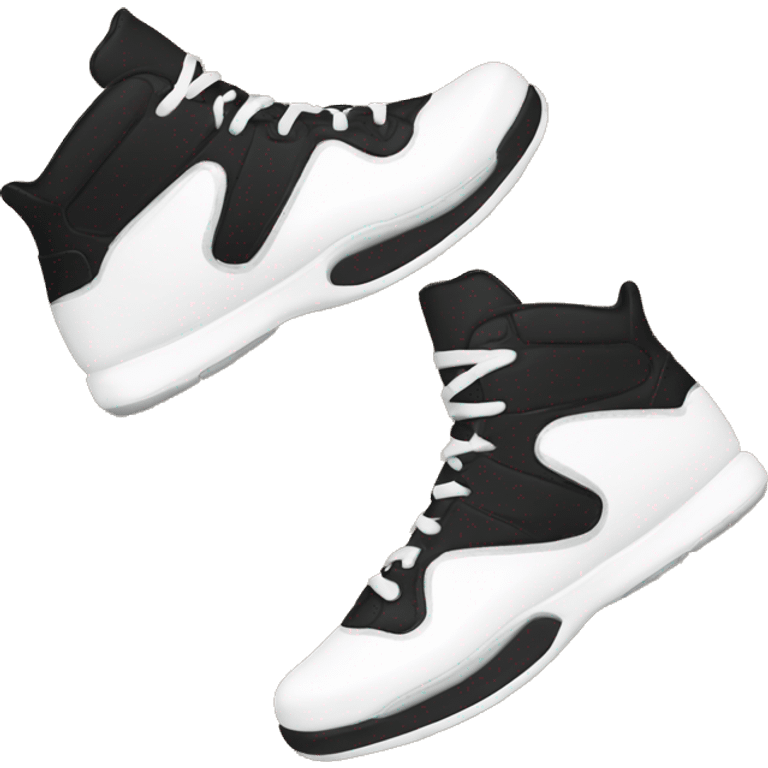 basketball shoes. black with white details. Emoji style. minimalist. emoji