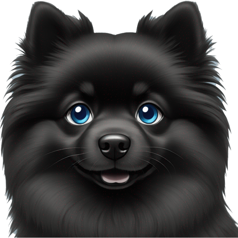 Black Pomeranian Blue eyes emoji