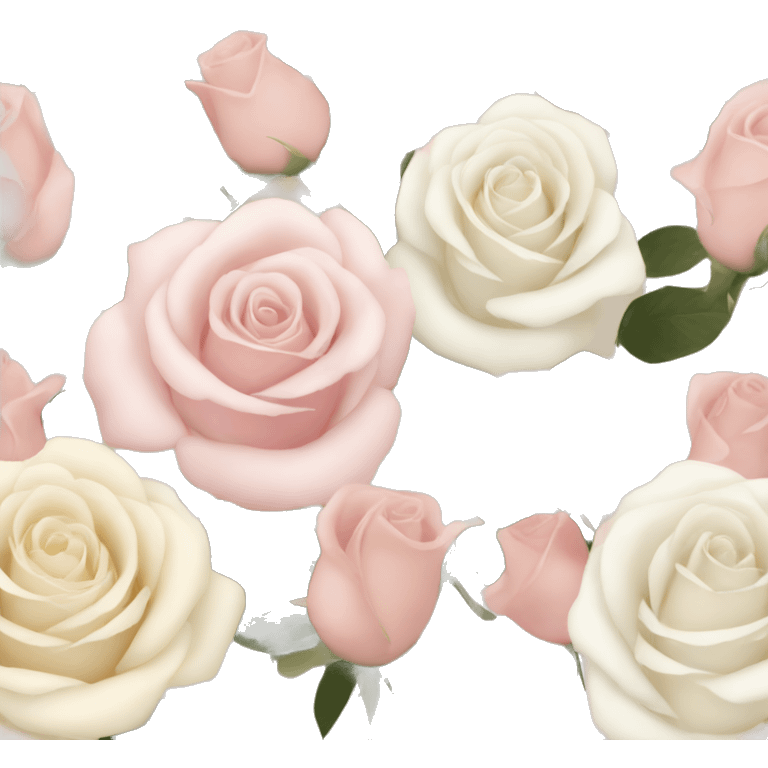 Bouquet beige, white and pastel pink roses  emoji