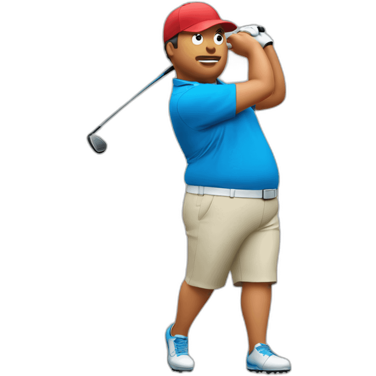 Fat playing golf emoji