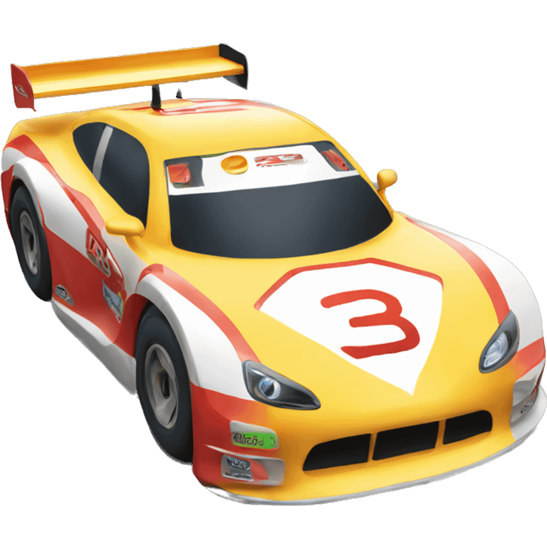 Race car outside sunny emoji