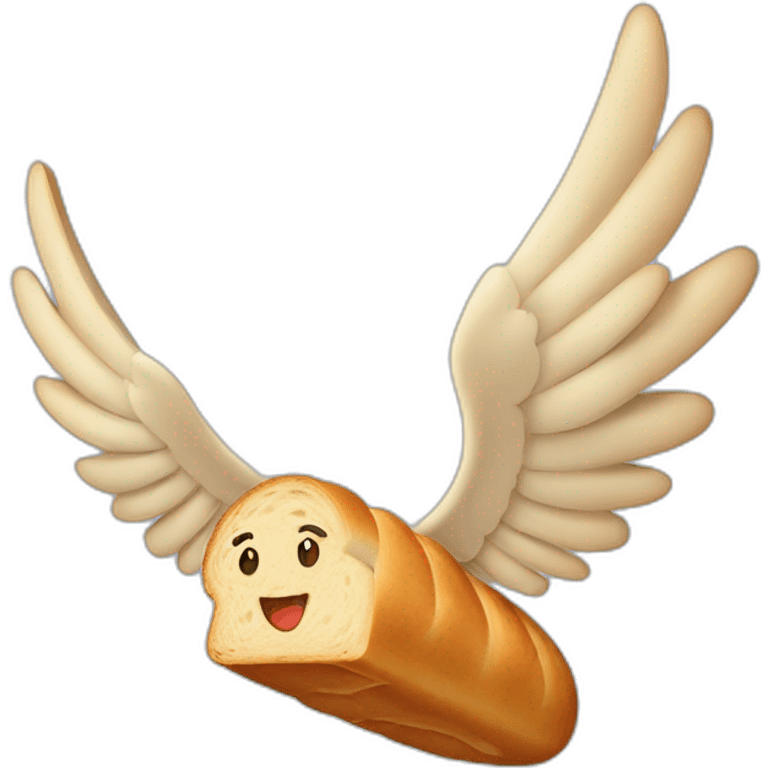 Bread flying with wings emoji