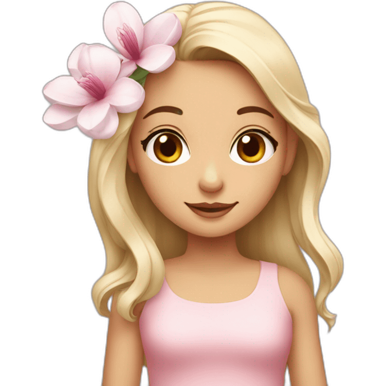 girl with magnolia emoji