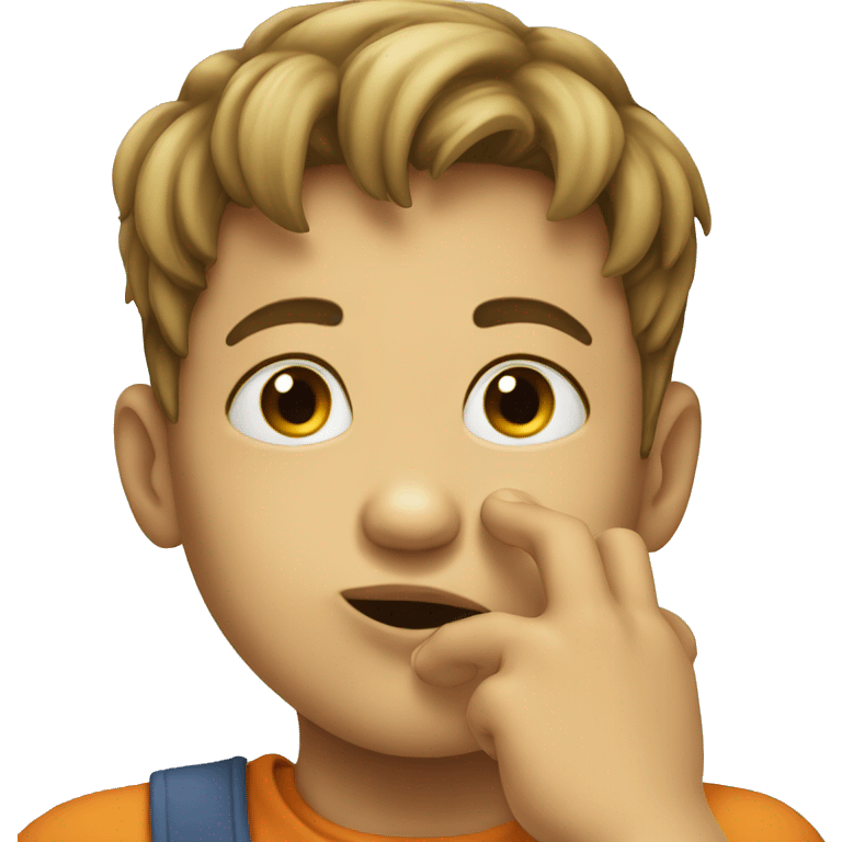 Little boy picking nose emoji