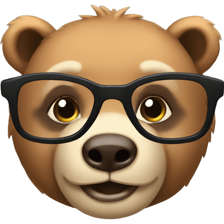 brown bear cub with glasses emoji