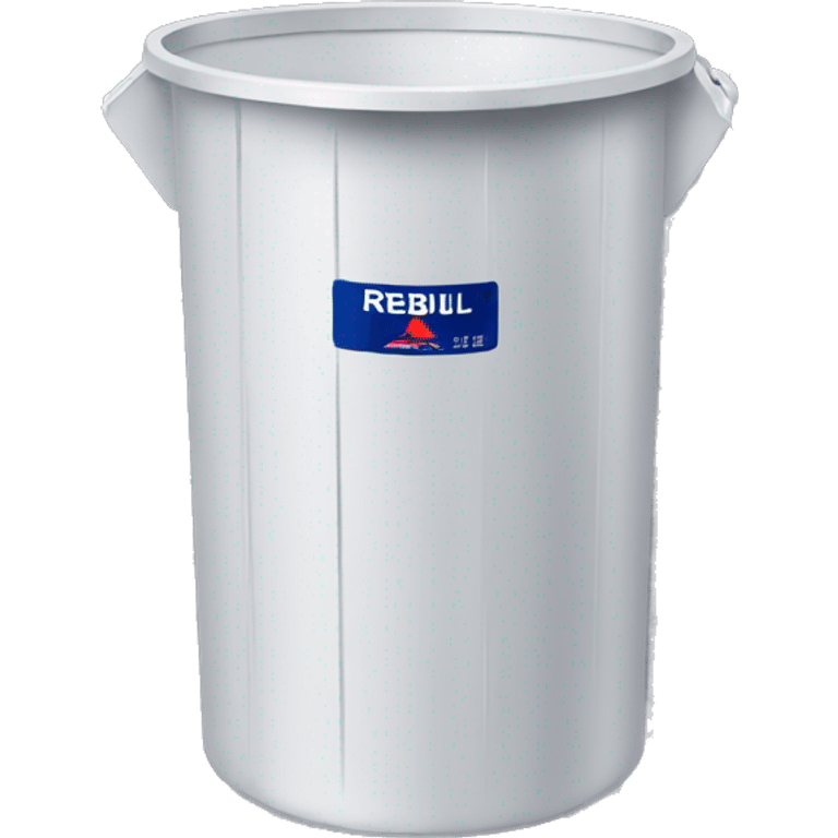 garbage can with redbull label emoji