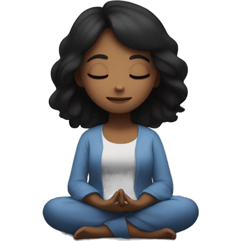 girl with black hair meditating under the stars  emoji