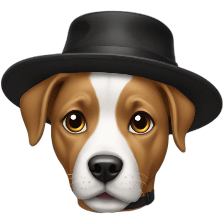 dog with a black hat emoji