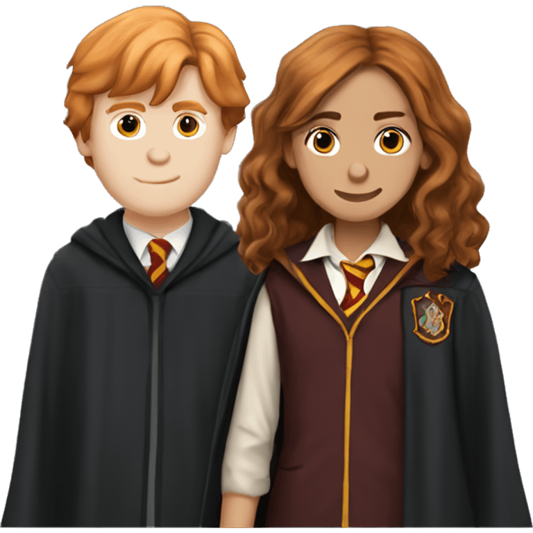 harry potter and hermione granger and ron weasley standing together emoji