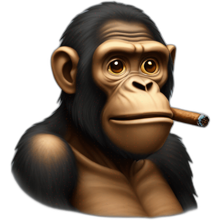 Board ape smoking cigar emoji