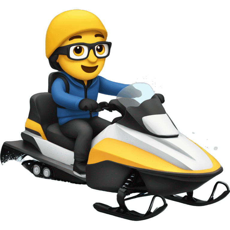 Guy riding a snowmobile on water emoji