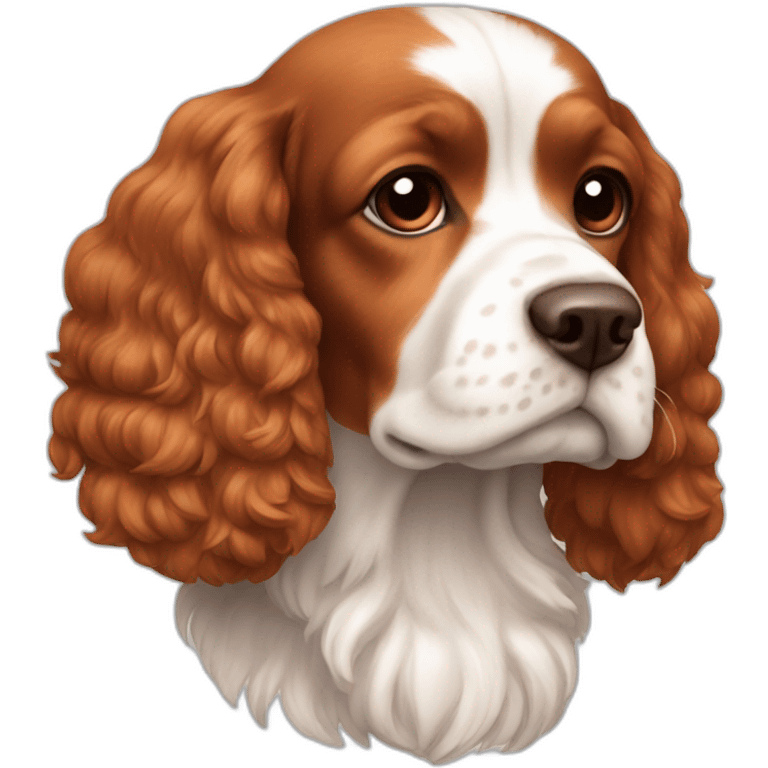 American cocker red and white emoji