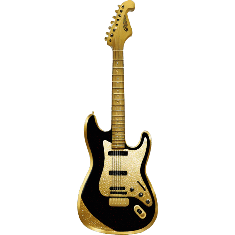 black and gold sparkly electric guitar emoji