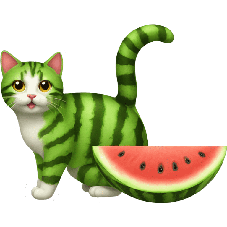 watermelon cat emoji