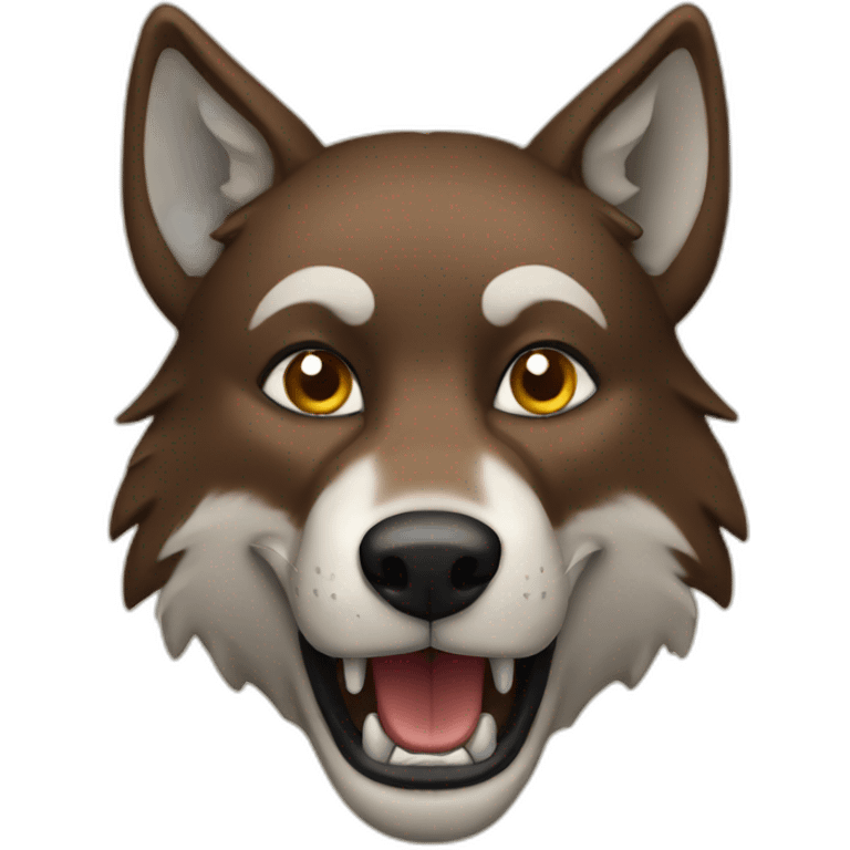 brown anthropomorphic wolf emoji