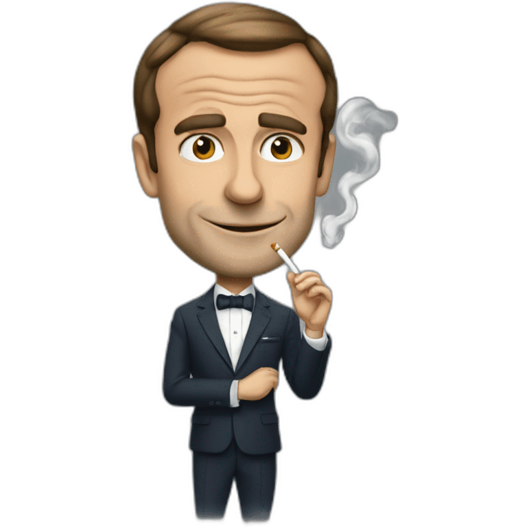 macron avec une cigarette  emoji