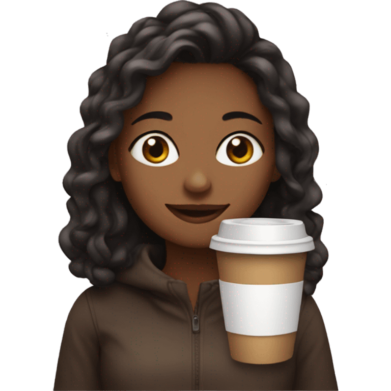 Girl with coffee emoji