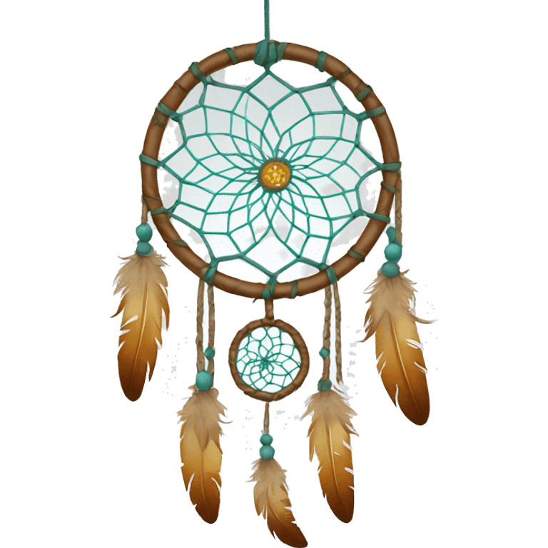 a hanging dreamcatcher with white background emoji