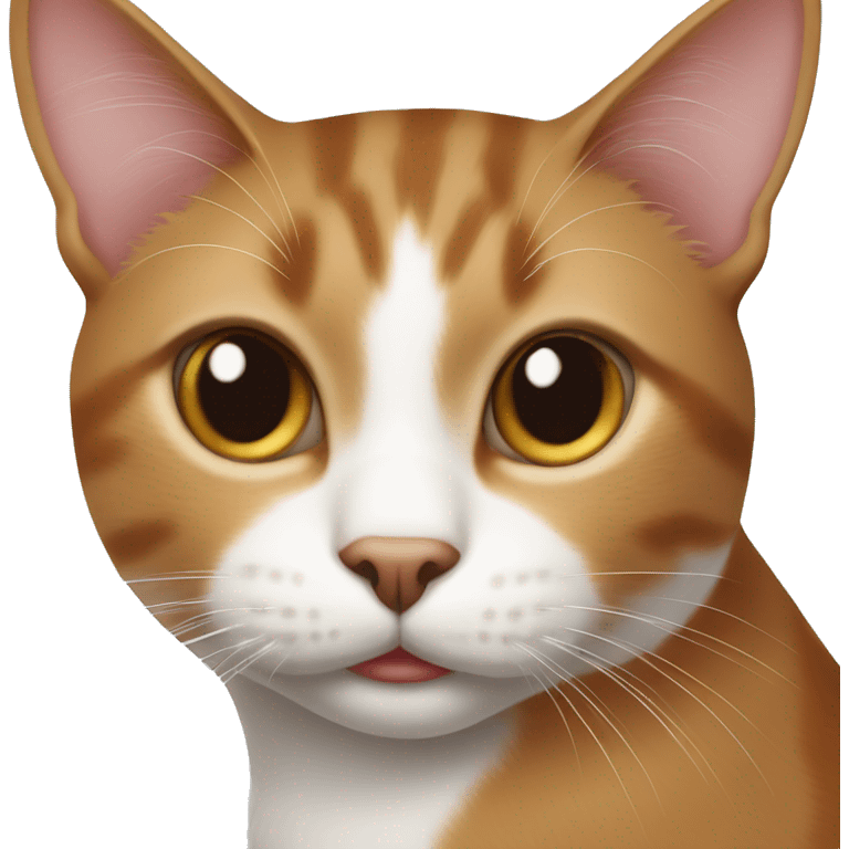 Brown and white cat with spot on lip emoji