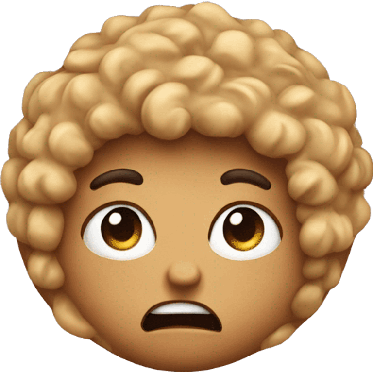 angry cookie with blonde curly hair emoji