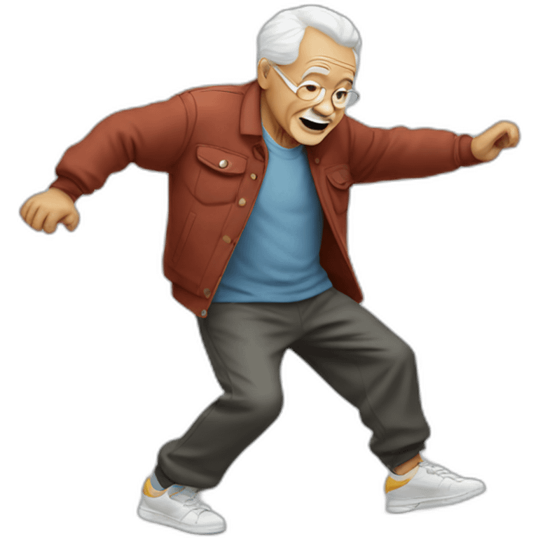 Old man dancing breakdance emoji