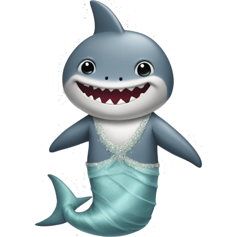 Shark with a weading dress emoji