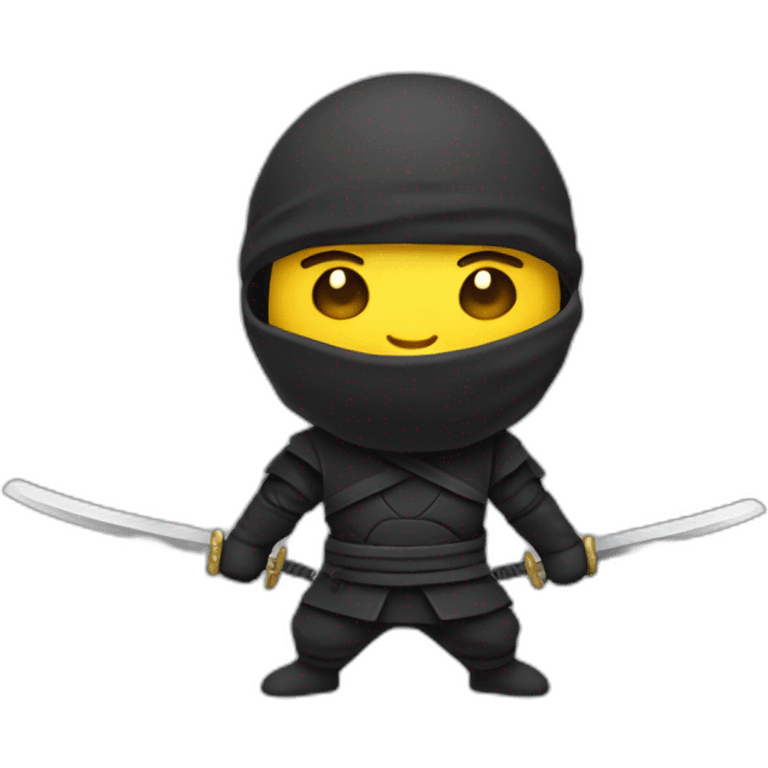 L’emoji ninja qui découpe l’emoji chat  emoji