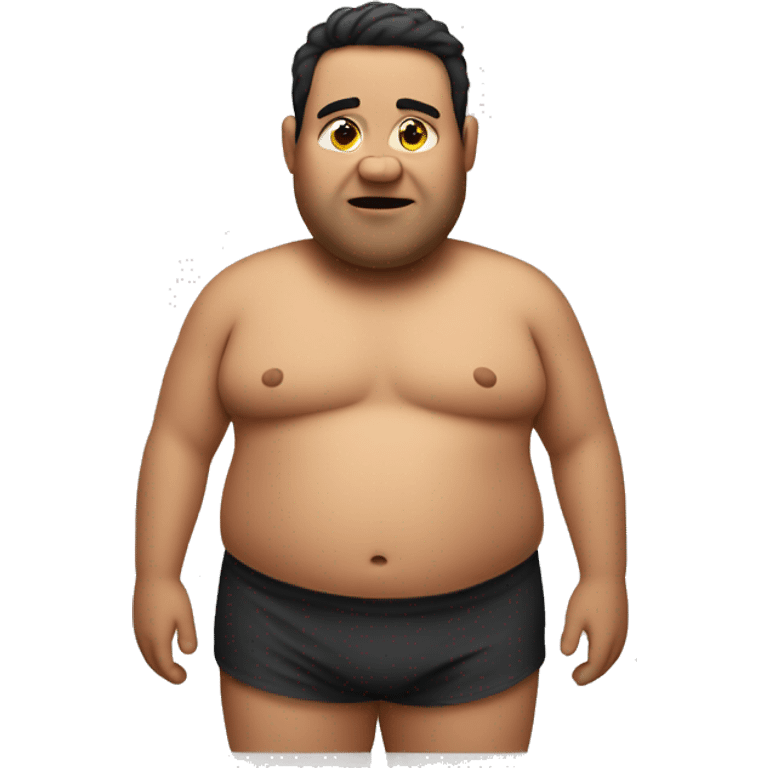 Fat man with no shirt  emoji