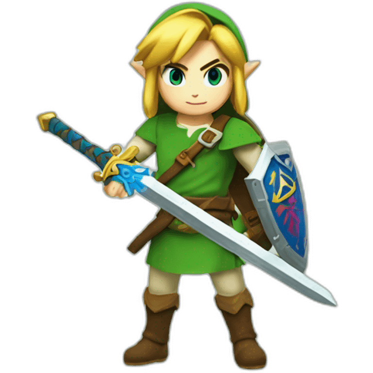 Link Zelda with sword emoji