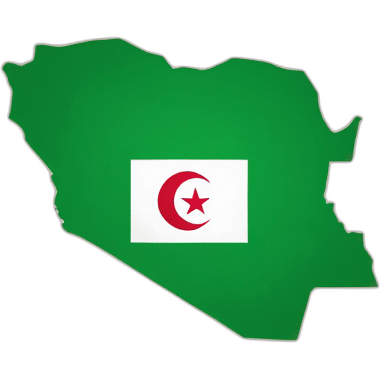 Map of Algeria with the flag in it emoji