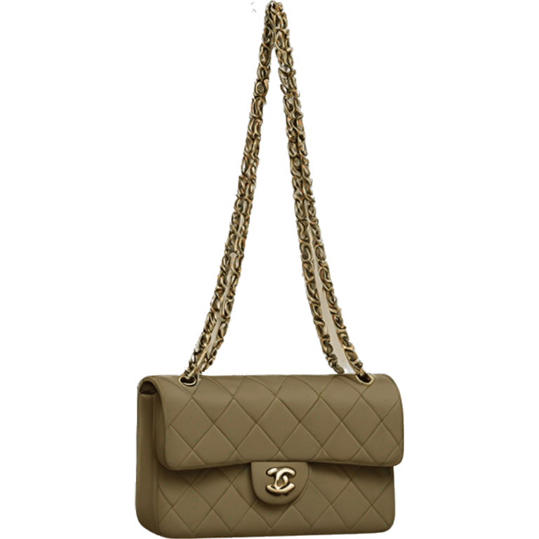 Chanel flap bag dark khaki  emoji