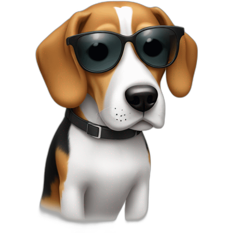 Beagle with funky sunglasses emoji