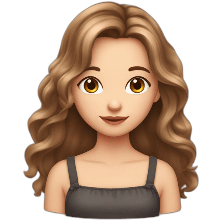 Cute girl mit halblangen braunen Haaren beim Schminken emoji