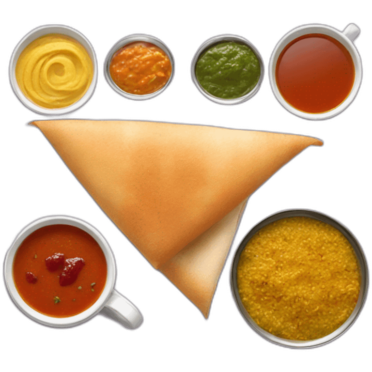 Dosa, chutney, sambar and tea emoji