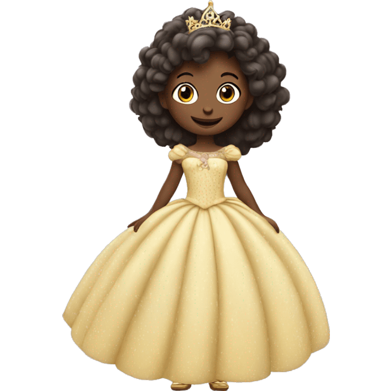 criança branca de 4 anos vestida de princesa com nome Julia emoji