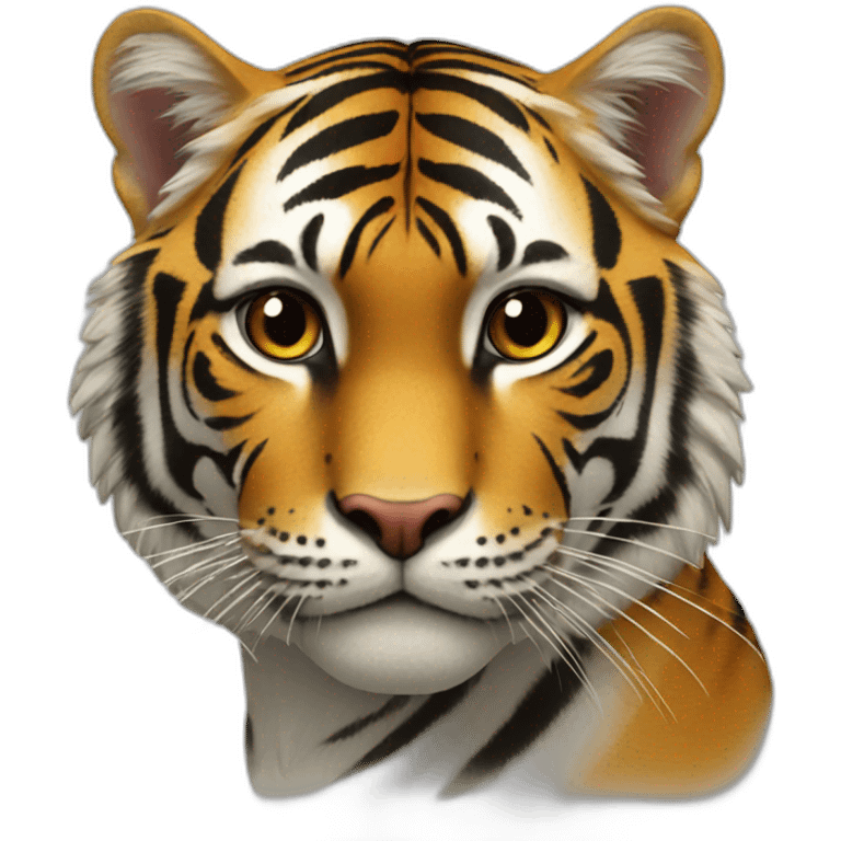 Chat sur tigre emoji