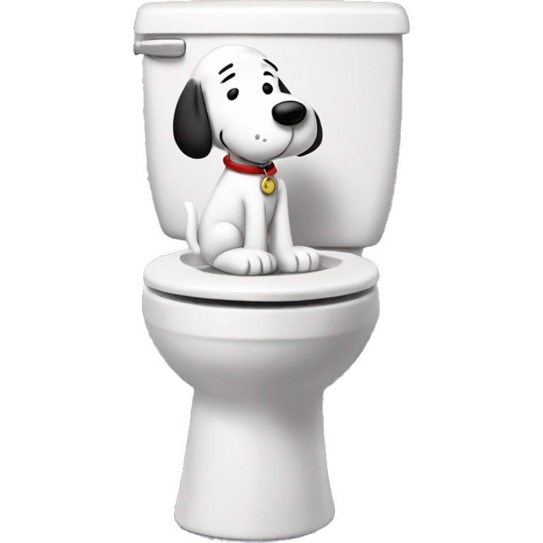 snoopy sitting on the toilet emoji