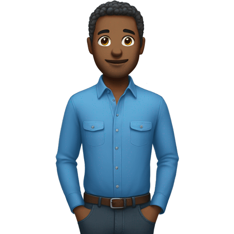 blue shirt solo portrait emoji