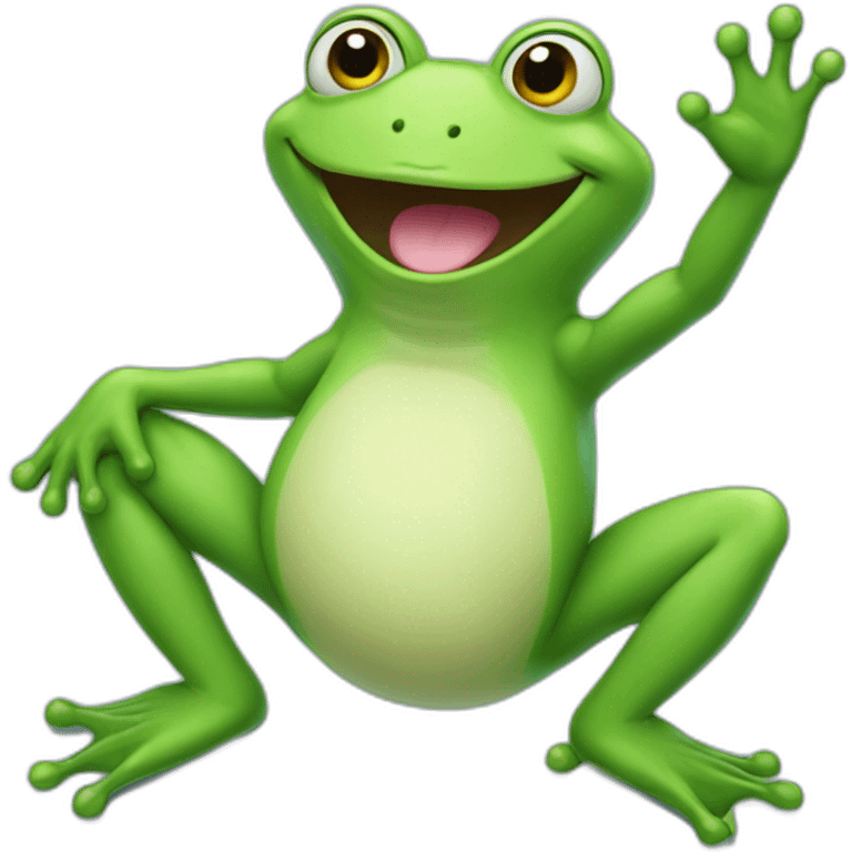 Happy Frog Waving Hi emoji