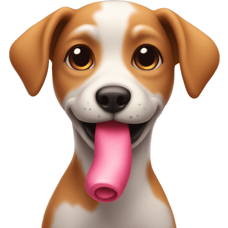 Cute dog blowing kiss emoji