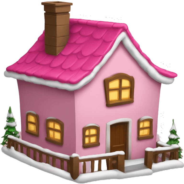 Casa navidad rosa emoji