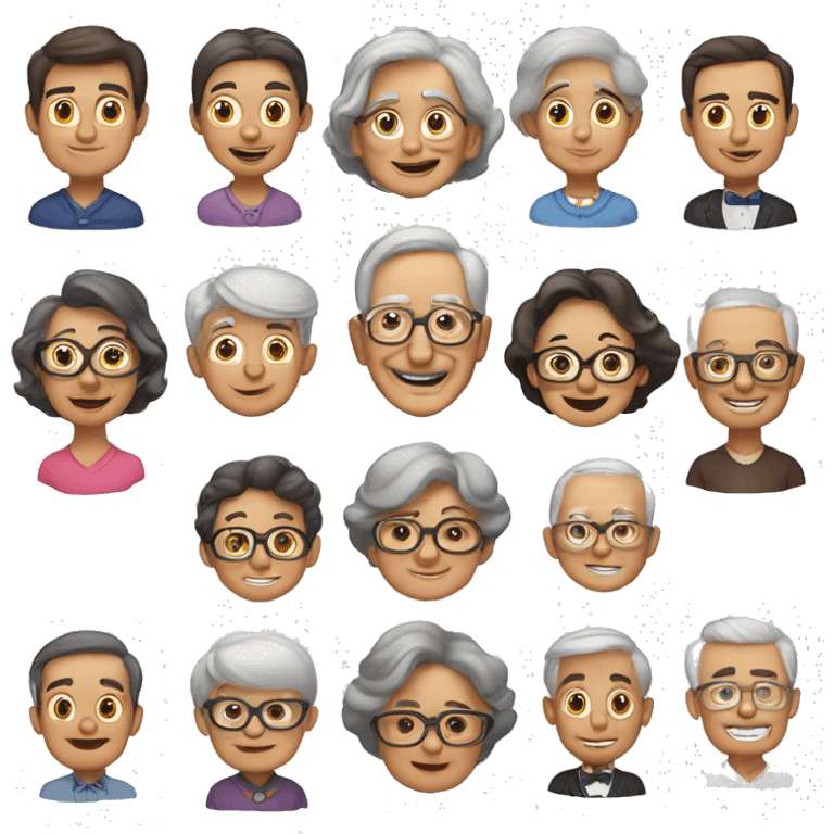 grand dad -grand mom- 3daughter -2 son- 3 son in law - 1 daughter in law - 4 grandson 3 grand daughter emoji