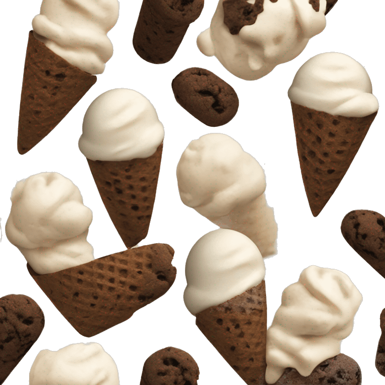 Scoop of cookies and cream icecream emoji